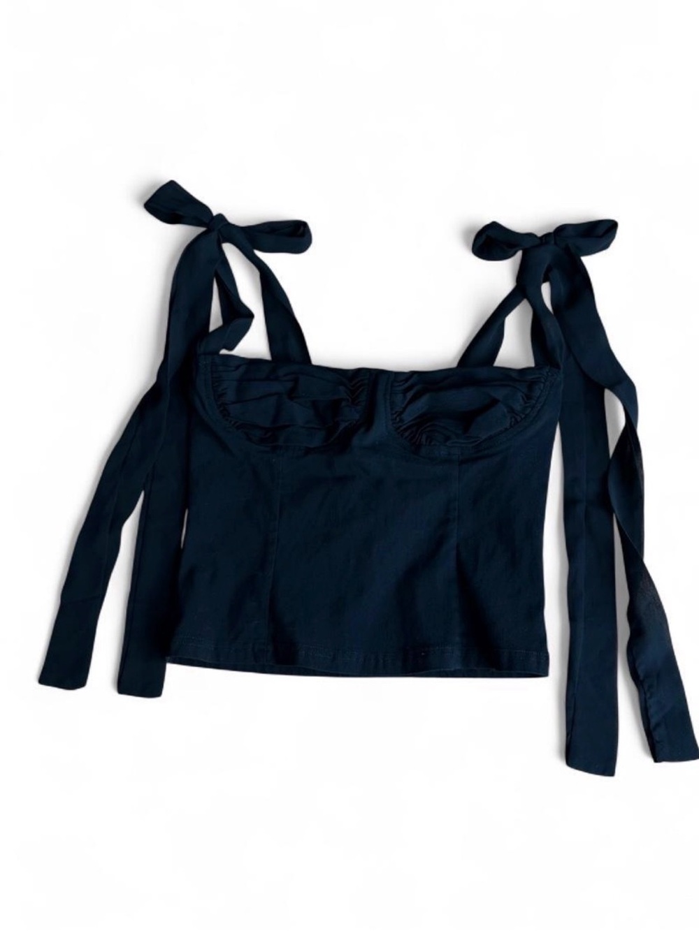 Women’s Navy Tie-Shoulder Bustier Tank Top